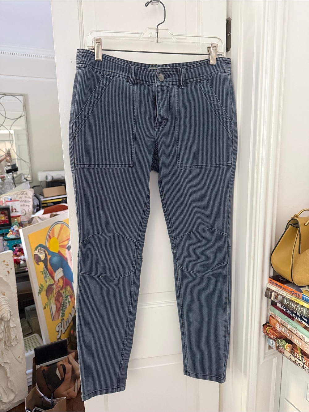 Free People Railroad Striped Paneled Jeans